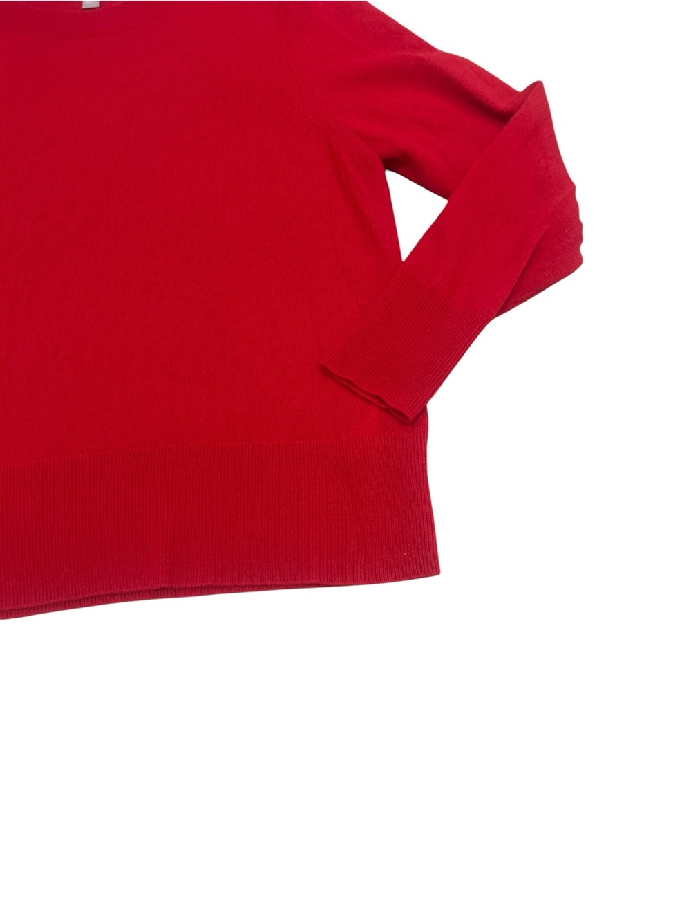J. Crew Red Crewneck 100% cashmere classic fit lightweight Sweater size medium - Picture 7 of 8